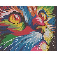 Вышивка бисером картины Радужный котик 24*30см Светлица