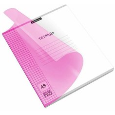 Тетрадь общая ученическая с пластиковой обложкой на скобе ErichKrause Классика CoverPrо Neon, розовый, А5+, 48 листов, клетка (5 шт.)