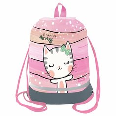 Мешок для обуви Berlingo "Cat Hugs", 1 отделение, 400х480 мм, расширяющееся дно, светоотражающая лента, карман (MS1078)