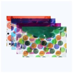 Calligrata Папка-конверт на кнопке формат А4 160мкр микс Круги