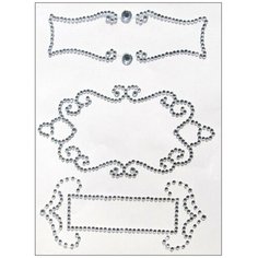 Самоклеющееся украшение из полубусин "Fancy Tag 2 - Silver Gem "