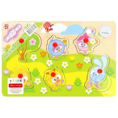 Пазл Союзмультфильм Малышарики на прогулке, 6 деталей, 22,5х15 см, дерево Смешарики (GT4924)