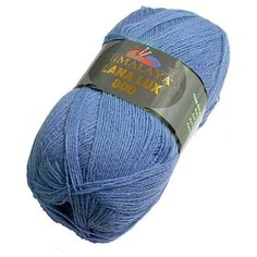 Пряжа HIMALAYA LANA LUX 800 (Хималая лана люкс 800) цвет: 74618 голубой, 50% шерсть, 50% акрил, 100г, 800м, 1 моток