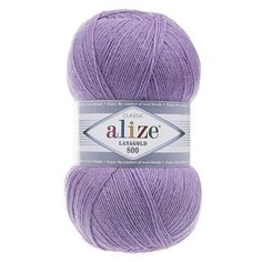 Пряжа Alize Lanagold 800, 49 % шерсть, 51 % акрил, 100 г, 800 м, 1 шт., 166 лиловый
