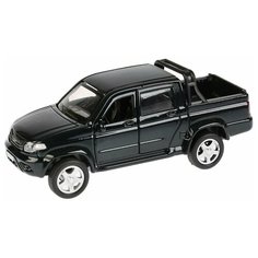 Модель машины Технопарк УАЗ Patriot пикап черная, инерционная, открыв. двери и борт