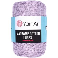Пряжа YarnArt Macrame cotton lurex сиреневый-серебро (734), 75%хлопок/13%полиэстер/12%металлик, 205м, 250г, 1шт