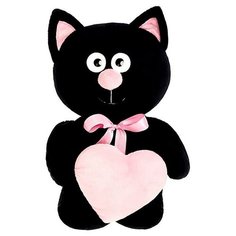Мягкая игрушка "Котик с сердцем", цвет чёрный, 30 см Без бренда
