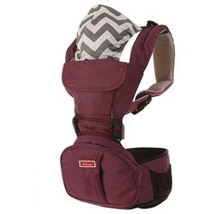 Хипсит с карманом под сиденьем, со спинкой на двух лямках, с сумкой для переноски Sinbii Premium Hipseat S-Pocket Set. Фиолетовый