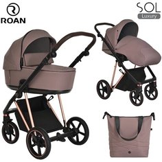 Коляска Roan Sol 2в1 Luxury Cocoa/Rose Gold/ручка темно-коричневый