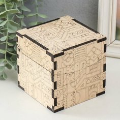 Шкатулка-куб для росписи "Египет" 10,7х10,7х10,7 см, фанера 6мм NO Name