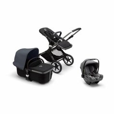 Коляска 3в1 Bugaboo Fox 3 Graphite/midnight black/stormy blue/seat GREY + подарок База ISOFIX Bugaboo