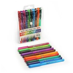 Набор ручек шариковых, 10 цветов, корпус треугольный, тонированный, в блистере на кнопке Noname