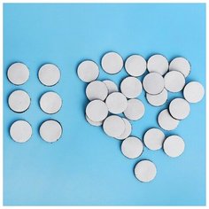 Липучка на клеевой основе «Круг», набор 30 шт, размер 1 шт. 2 см, цвет чёрный Noname