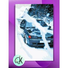 Картина по номерам на холсте ВАЗ 2114 в зимнем лесу, 40 х 50 см КУЛЬТУРА ЦВЕТА