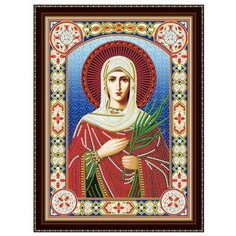 Алмазная мозаика блестящая "Икона № 5", 30х40 см (с подрамником, c частичным заполнением) Рыжий кот