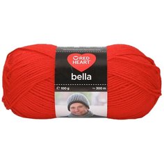 Пряжа для вязания Red Heart Bella 100гр 300м (100% акрил) (00041 красный), 10 мотков