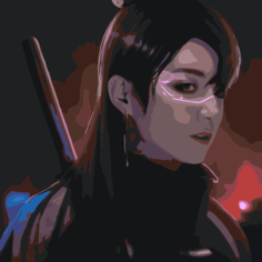 Картина по номерам Киберпанк. Самурай на стену Палитра забав