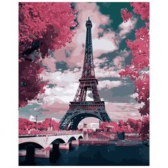Алмазная мозаика круглая Colibri Розовый Париж 40х50 см