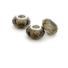 Бусины стеклянные TESORO 11х15 мм, граненые, серые (PN. G.22)