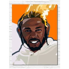 Картина по номерам на холсте Кендрик Ламар Kendrick Lamar (хип-хоп, рэп) - 9366 В 30x40