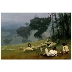 Картина по номерам на холсте настольная игра Серп Iron Harvest - 6984 Г 60x40
