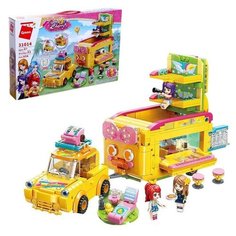 Конструктор Девчонки «Машина с прицепом для отдыха», 3 минифигуры и 656 деталей Qman