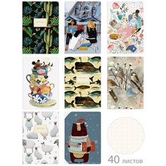 Тетрадь общая BrunoVisconti, А5 (147 х 210 мм) 40 л, в точку, Арт. 7-40-003/04, обложка в ассортименте