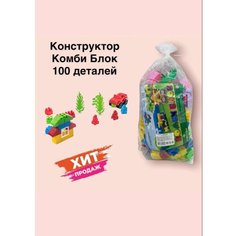 Конструктор Комби Блок, 100 деталей Нет бренда