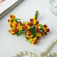 Декор для творчества Засахаренные ягодки (набор-букет 10 цветков) 8,5 см d-2 см , 12 шт. Китай