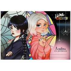 Альбом для рисования 40л, скл, диз 1, девочка гот Opt Baza