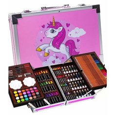 Пони Набор для рисования и творчества в чемоданчике Gadzhetsshop 147 предметов, розовый