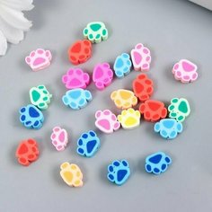 Бусины для творчества PVC "Лапки" набор 25 шт 0,5х0,8х1 см Made in China