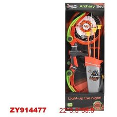 Игровой набор ABtoys Лук 59 см с подсветкой с 3 стрелами, колчаном и мишенью