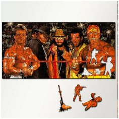 Пазл из дерева с фигурками, 230 деталей, 46х23 см игры WWF Royal Rumble - 5615 Puzzle Wood
