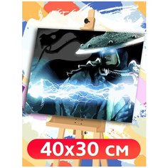 Картина по номерам игра Mortal Kombat (Рейден, Raiden) - 8182 Г 30x40