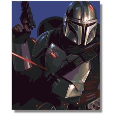 Картина по номерам "Мандалорец The Mandalorian" на холсте с подрамником 40х50