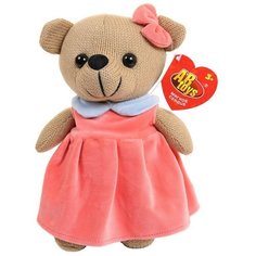 Мягкая игрушка Abtoys Knitted. Мишка девочка вязаная, 22см в розовом платьице M4914