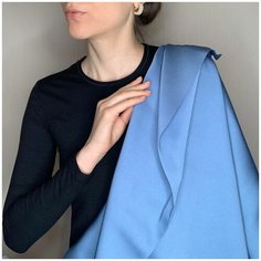 Ткань плательная bibliotex. Кади. Вискоза. Голубого цвета. Италия. 0,5 м (ширина 138 см) Burberry