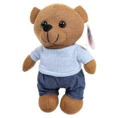 Мягкая игрушка Abtoys Knitted. Мишка мальчик вязаный, 22см в джинсах и свитере