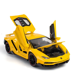 Машинка металлическая инерционная Ламборджини Lamborghini Aventador 20 см (1:24) желтая Toys