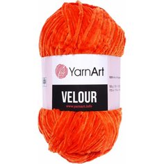 Пряжа YarnArt Velour рыжий (865), 100%микрополиэстер, 170м, 100г, 3шт