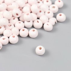 Бусины для творчества дерево "Дерзкий розовый" d-0,8 см, набор 20 гр Россия