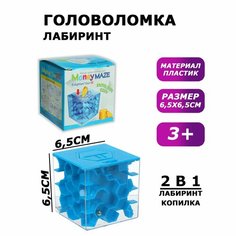 Головоломка «Лабиринт», с копилкой, цвета микс Россия