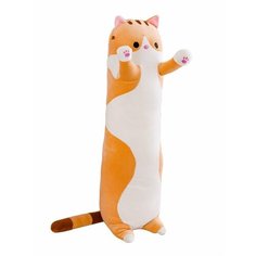 Мягкая игрушка - подушка Кот длинный. 50 см. Мягкий кот - батон антистресс. Кот подушка рыжий. без бренда