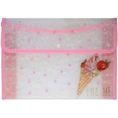 Папка-конверт на кнопке Bruno Visconti Мороженое А4 400 мкм, 1699522