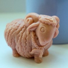 Силиконовая форма для мыла Барашек 3D, для свечей, гипса 1шт 5 х 3 х 4 см Нет бренда