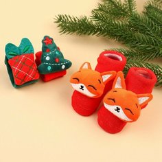 Подарочный набор новогодний: браслетики - погремушки и носочки - погремушки на ножки "Милый подарочек" Ma.Brand