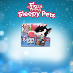 Мягкая игрушка My Fuzzy Friends Sleepy Pets - Сонный щенок Таккер Черный 30 см