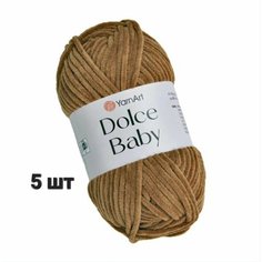 Пряжа YarnArt Dolce baby Коричневый (765) 5 мотков 50 г/85 м (100% микрополиэстер) ярнарт дольче беби