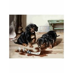 Картина по номерам Щенки 40х50 см АртТойс